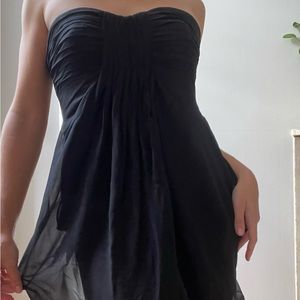 Short chiffon black cocktail dress. BCBG